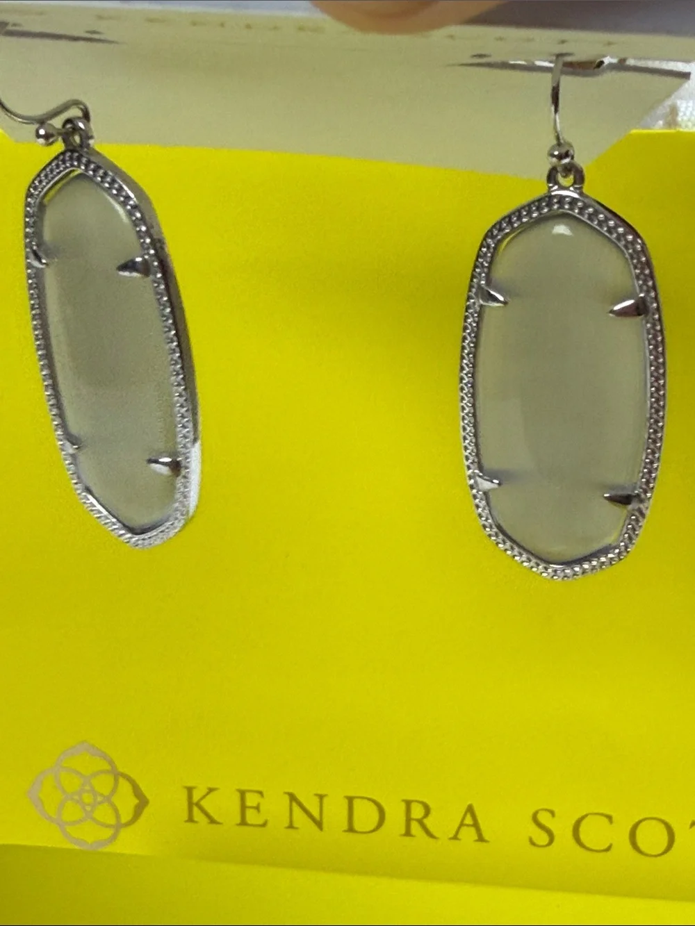 Kendra Scott Gray Elle Style Drop Earrings in Silver-Tone